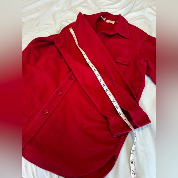 VTG 80’s/90’s LL Bean Chamois Cloth Shirt Men’s Size 16 Medium Red Heavyweight - Picture 4 of 10